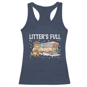 Funny Christmas Vacation Litter's Full Cat Racerback Tank Top Xmas Movie TS11 Navy Print Your Wear