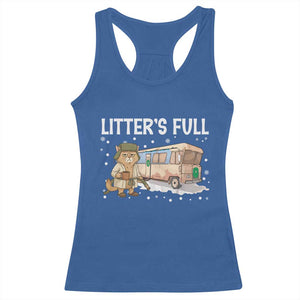 Funny Christmas Vacation Litter's Full Cat Racerback Tank Top Xmas Movie TS11 Royal Blue Print Your Wear