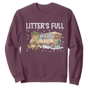 Funny Christmas Vacation Litter's Full Cat Sweatshirt Xmas Movie TS11 Maroon Print Your Wear