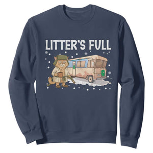 Funny Christmas Vacation Litter's Full Cat Sweatshirt Xmas Movie TS11 Navy Print Your Wear