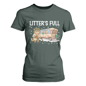 Funny Christmas Vacation Litter's Full Cat T Shirt For Women Xmas Movie TS11 Dark Forest Green Print Your Wear
