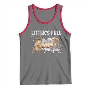 Funny Christmas Vacation Litter's Full Cat Tank Top Xmas Movie TS11 Deep Heather Red Print Your Wear