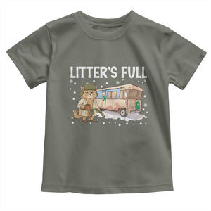 Funny Christmas Vacation Litter's Full Cat Toddler T Shirt Xmas Movie TS11 Military Green Print Your Wear