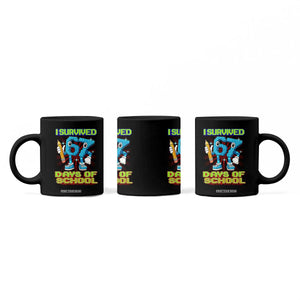 Funny I Survived 67 Days Of School Coffee Mug Six Seven Meme Pixel Game Gen Alpha TS11 Print Your Wear