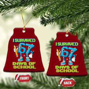 Funny I Survived 67 Days Of School Ceramic Ornament Six Seven Meme Pixel Game Gen Alpha TS11 Print Your Wear