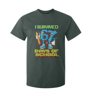Funny I Survived 67 Days Of School T Shirt For Kid Six Seven Meme Pixel Game Gen Alpha TS11 Dark Forest Green Print Your Wear