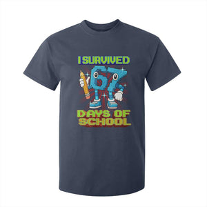 Funny I Survived 67 Days Of School T Shirt For Kid Six Seven Meme Pixel Game Gen Alpha TS11 Navy Print Your Wear