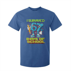 Funny I Survived 67 Days Of School T Shirt For Kid Six Seven Meme Pixel Game Gen Alpha TS11 Royal Blue Print Your Wear