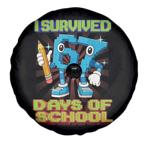 Funny I Survived 67 Days Of School Spare Tire Cover Six Seven Meme Pixel Game Gen Alpha TS11 Print Your Wear