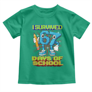 Funny I Survived 67 Days Of School Toddler T Shirt Six Seven Meme Pixel Game Gen Alpha TS11 Irish Green Print Your Wear