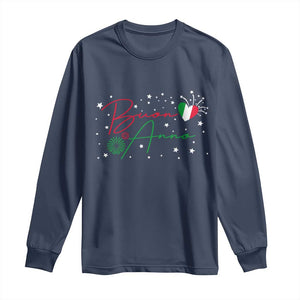 Funny Buon Anno Itlalian New Year Long Sleeve Shirt TS11 Navy Print Your Wear