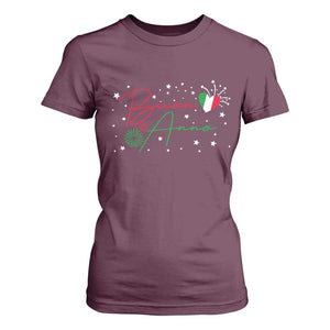 Funny Buon Anno Itlalian New Year T Shirt For Women TS11 Maroon Print Your Wear