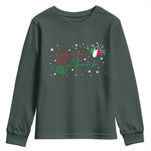 Funny Buon Anno Itlalian New Year Youth Sweatshirt TS11 Dark Forest Green Print Your Wear