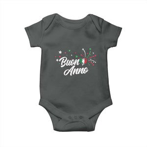 Funny Buon Anno Itlalian New Year Baby Onesie Italy Heart TS11 Dark Heather Print Your Wear