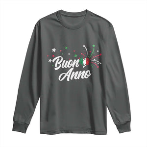 Funny Buon Anno Itlalian New Year Long Sleeve Shirt Italy Heart TS11 Dark Heather Print Your Wear