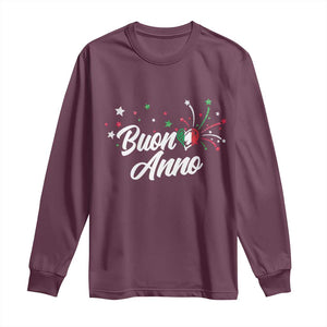 Funny Buon Anno Itlalian New Year Long Sleeve Shirt Italy Heart TS11 Maroon Print Your Wear