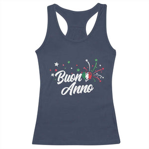 Funny Buon Anno Itlalian New Year Racerback Tank Top Italy Heart TS11 Navy Print Your Wear