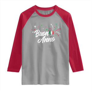 Funny Buon Anno Itlalian New Year Raglan Shirt Italy Heart TS11 Sport Gray Red Print Your Wear