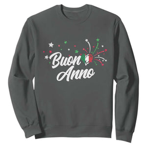 Funny Buon Anno Itlalian New Year Sweatshirt Italy Heart TS11 Dark Heather Print Your Wear