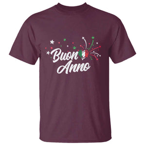 Funny Buon Anno Itlalian New Year T Shirt Italy Heart TS11 Maroon Print Your Wear