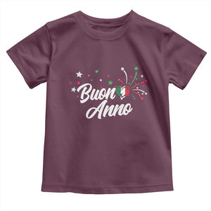 Funny Buon Anno Itlalian New Year Toddler T Shirt Italy Heart TS11 Maroon Print Your Wear