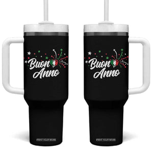 Funny Buon Anno Itlalian New Year Tumbler With Handle Italy Heart TS11 One Size: 40 oz Black Print Your Wear