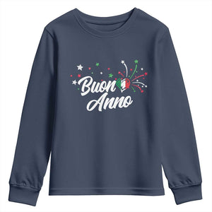 Funny Buon Anno Itlalian New Year Youth Sweatshirt Italy Heart TS11 Navy Print Your Wear