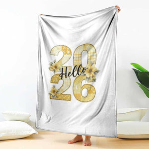 Hello New Year 2026 Vintage Floral Patchwork Quilt Throw Blanket TS11 Print Your Wear
