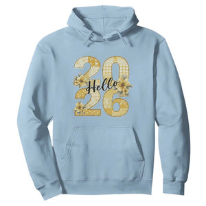 Hello New Year 2026 Vintage Floral Patchwork Quilt Hoodie TS11 Light Blue Print Your Wear