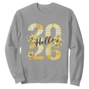 Hello New Year 2026 Vintage Floral Patchwork Quilt Sweatshirt TS11 Sport Gray Print Your Wear