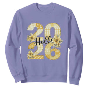 Hello New Year 2026 Vintage Floral Patchwork Quilt Sweatshirt TS11 Violet Print Your Wear