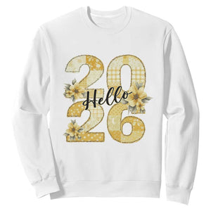 Hello New Year 2026 Vintage Floral Patchwork Quilt Sweatshirt TS11 White Print Your Wear