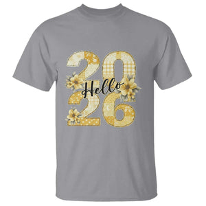 Hello New Year 2026 Vintage Floral Patchwork Quilt T Shirt TS11 Sport Gray Print Your Wear