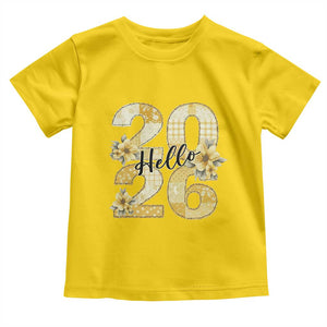 Hello New Year 2026 Vintage Floral Patchwork Quilt Toddler T Shirt TS11 Daisy Print Your Wear