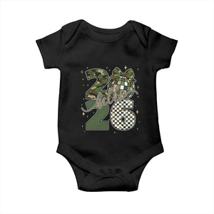 Camo Happy New Year Party 2026 Baby Onesie Camouflage Disco Ball TS11 Black Print Your Wear