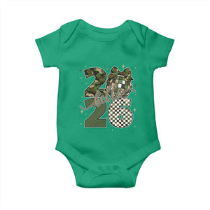 Camo Happy New Year Party 2026 Baby Onesie Camouflage Disco Ball TS11 Irish Green Print Your Wear