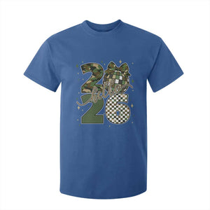 Camo Happy New Year Party 2026 T Shirt For Kid Camouflage Disco Ball TS11 Royal Blue Print Your Wear