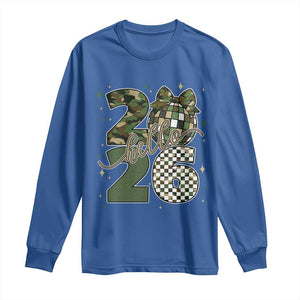 Camo Happy New Year Party 2026 Long Sleeve Shirt Camouflage Disco Ball TS11 Royal Blue Print Your Wear
