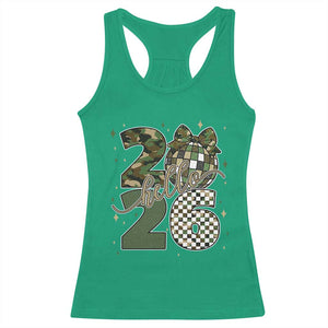 Camo Happy New Year Party 2026 Racerback Tank Top Camouflage Disco Ball TS11 Irish Green Print Your Wear