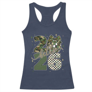 Camo Happy New Year Party 2026 Racerback Tank Top Camouflage Disco Ball TS11 Navy Print Your Wear