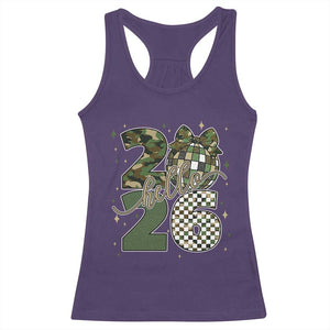 Camo Happy New Year Party 2026 Racerback Tank Top Camouflage Disco Ball TS11 Purple Print Your Wear