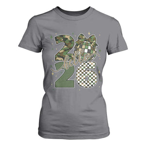 Camo Happy New Year Party 2026 T Shirt For Women Camouflage Disco Ball TS11 Charcoal Print Your Wear