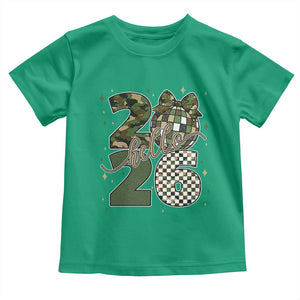 Camo Happy New Year Party 2026 Toddler T Shirt Camouflage Disco Ball TS11 Irish Green Print Your Wear