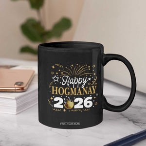Scottish New Year 2026 Coffee Mug Happy Hogmanay NYE Party Faux Glitter Effect Printed TS11 Print Your Wear