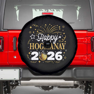 Scottish New Year 2026 Spare Tire Cover Happy Hogmanay NYE Party Faux Glitter Effect Printed TS11 Black Print Your Wear