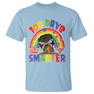 Funny 100 Days Smarter Afro African American Girl T Shirt TS11 Light Blue Print Your Wear