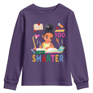 Funny 100 Days Smarter Black Afro African American Girl Youth Sweatshirt TS11 Purple Print Your Wear