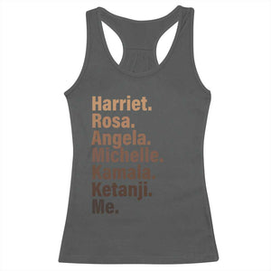 Melanin Black Pride Racerback Tank Top Harriet Rosa Angela Michelle Kamala Ketanji Me Black History Leaders TS11 Dark Heather Print Your Wear
