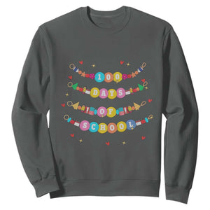 Funny 100 Days Of School Bracelet Sweatshirt TS11 Dark Heather Print Your Wear