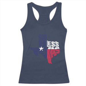 American Texan Racerback Tank Top God Bless Texas TX Flag TS11 Navy Print Your Wear